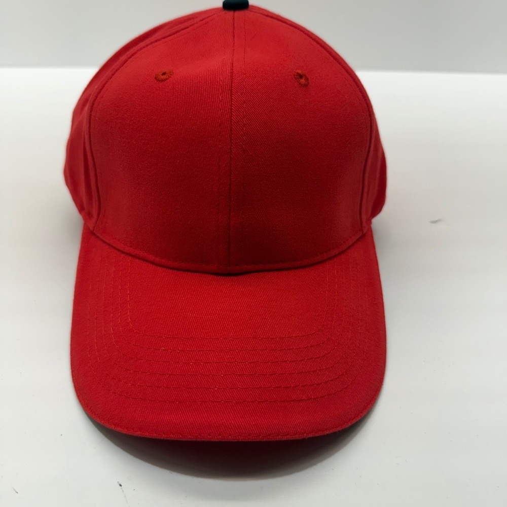 Pacific Headwear 121C Red Baseball Cap Hat Adjustable Hook Loop Cotton Twill